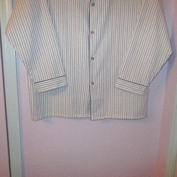 Lee Valley Ireland Men Flannel Pajamas Size L Lounge Relaxed Button Fly 2 Piece - Picture 4 of 12